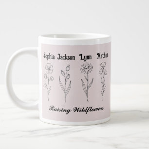 Minimalistische Wildblumen-Andenken mit individuel Jumbo-Tasse