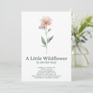 Minimalistische Wildblumen-Baby-Einladung Einladung