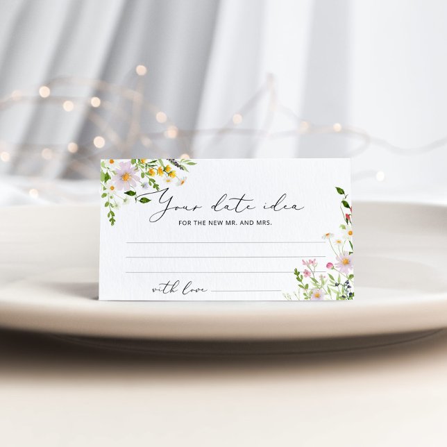 Minimalistische Wildblumen Date Night Ideas. Datum Begleitkarte (Von Creator hochgeladen)