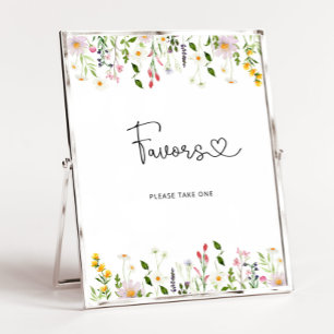 Minimalistische Wildblumen für Aquarellfarben Poster