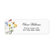 Minimalistische Wildblumen-Hochzeitsdusche-Rückgab