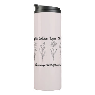 Minimalistische Wildblumen Kinder Namens Erinnerun Thermosbecher