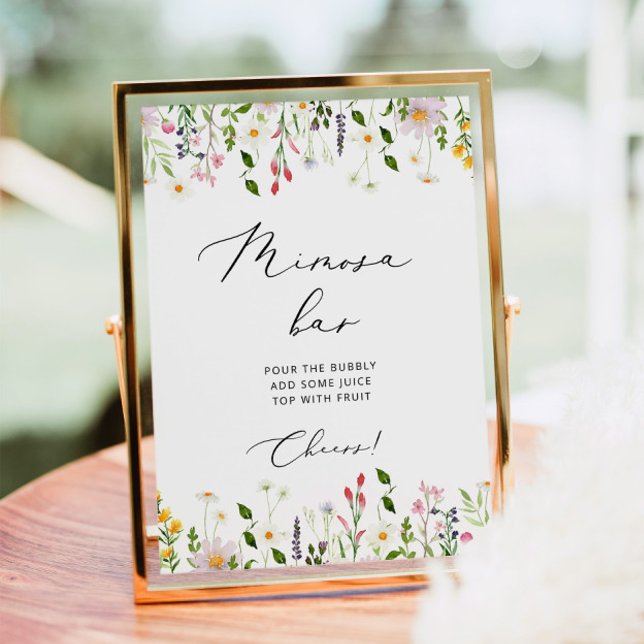 Minimalistische Wildblumen Mimosa Bar Poster (Von Creator hochgeladen)