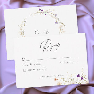 Minimalistische Wildblumen Romantische Botanische RSVP Karte
