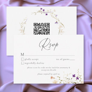 Minimalistische Wildblumen Romantische Botanische RSVP Karte
