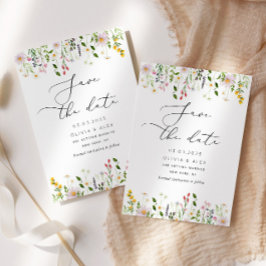Minimalistische Wildblumen Save the Date