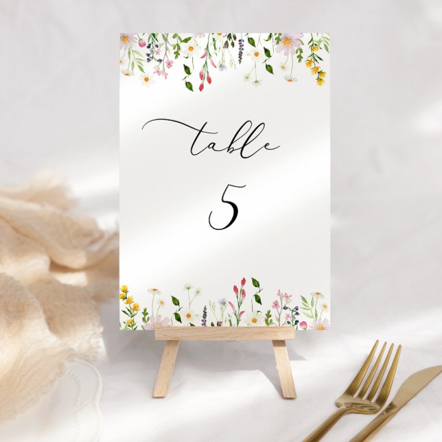 Minimalistische Wildblumen-Tischnummer Tischnummer (Von Creator hochgeladen)