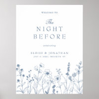 Minimalistische Wildblumen-Willkommen zur Nacht Vo