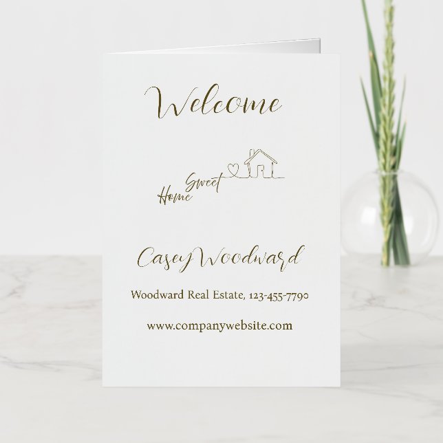 Minimalistische Willkommens-Home-Client-Würdigung (Vorderseite)