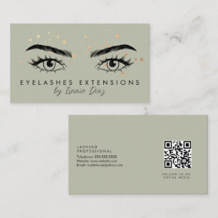 Minimalistische Wimpernverlängerungen Salon-Folie  Visitenkarte