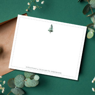 Minimalistische Winterpine-Tree-Karte Mitteilungskarte