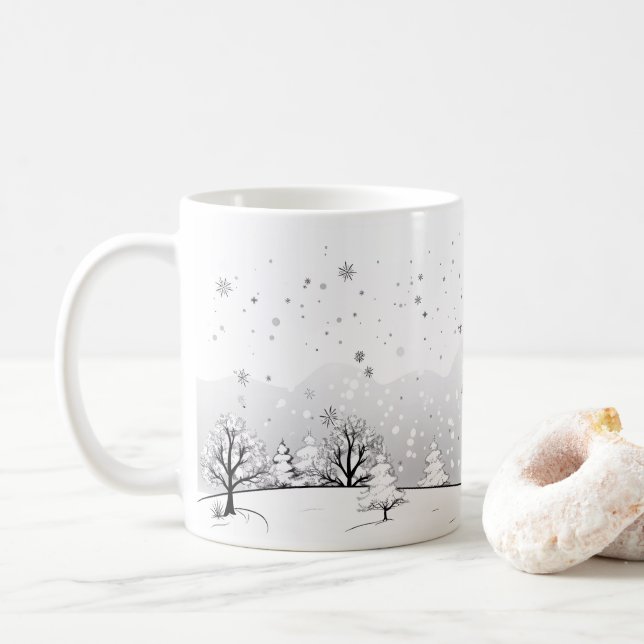 Minimalistische Wintersaison in Ihrer Tasse (Mit Donut)