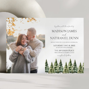 Minimalistische Winterschnee Pine Trees Picture We Einladung