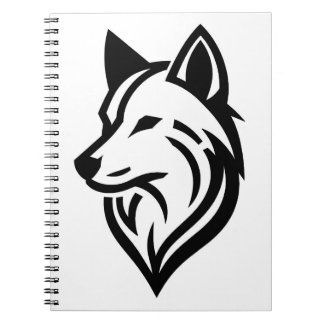 Minimalistische Wolf Face-Silhouette Notizblock