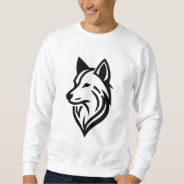 Minimalistische Wolf Face-Silhouette Sweatshirt