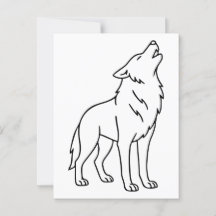 Minimalistische Wolf Line Art - Howling Wildlife