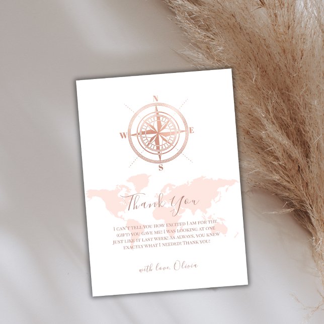 Minimalistische World Map Reiseerlebnis Kinderdusc Dankeskarte (Minimalist World Map Travel Adventure Baby Shower Thank You Card)