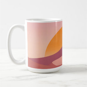 Minimalistische Wüsten-Sonnenuntergangs-Mond-Lands Kaffeetasse