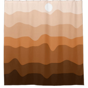 Minimalistische Wüstenlandschaft mit Sonne Duschvorhang