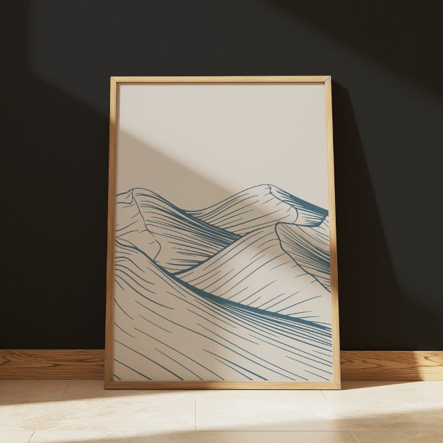 Minimalistische Wüstenlandschaft Zeichnend Poster (Von Creator hochgeladen)