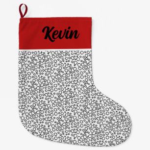 Minimalistische Xmas Niedliche Schwarz-weiße Blase Großer Weihnachtsstrumpf
