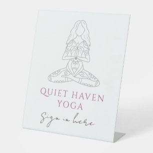 Minimalistische Yoga-Lehrer-Lotus-Pose-Illustratio Sockelschild