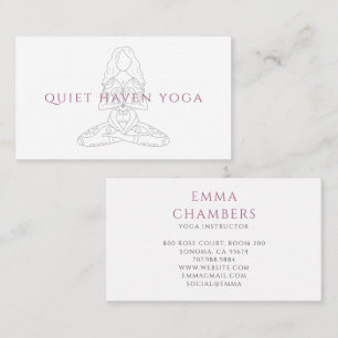 Minimalistische Yoga-Lehrerin Lotus-Pose-Illustrat Visitenkarte