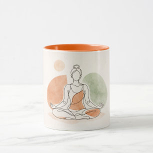 Minimalistische Yoga-Meditations-Kaffeetasse Tasse