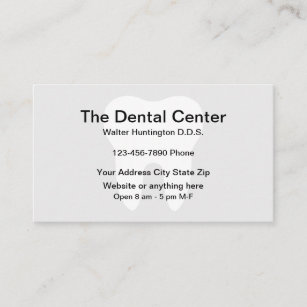 Minimalistische Zahnarzt-Büro-Verabredung Visitenkarte