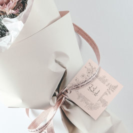 Minimalistische, zarte Rosa Rosa Blush Line Gezeic Geschenkanhänger