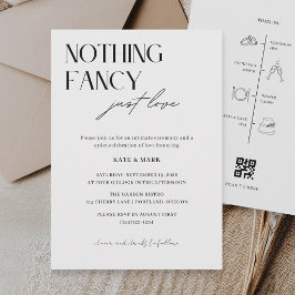 Minimalistische Zeitachse QR-Code RSVP Mikro-Hochz Einladung