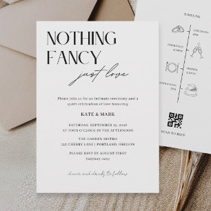 Minimalistische Zeitachse QR-Code RSVP Mikro-Hochz Einladung