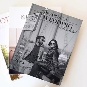 Minimalistische Zeitung Hochzeit speichern das Dat Einladung