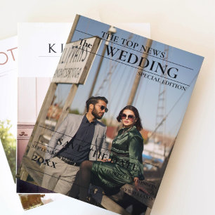 Minimalistische Zeitung Hochzeit speichern das Dat Einladung