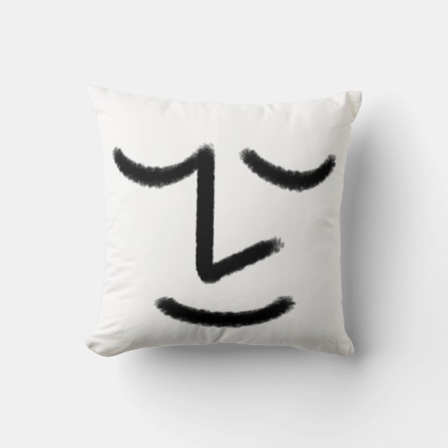 Minimalistische Zen-Gesicht-Wurfkissen Kissen (Vorderseite)