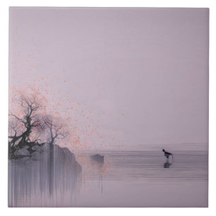 Minimalistische Zen-Landschaft Fliese