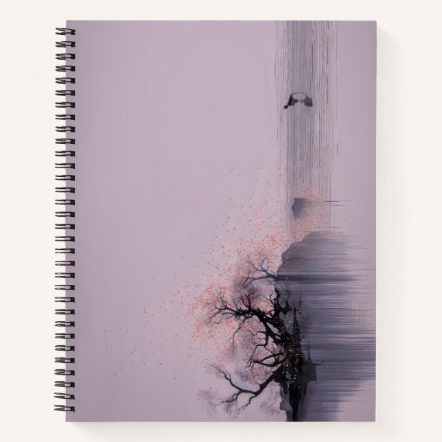 Minimalistische Zen-Landschaft Notizbuch (Vorderseite)