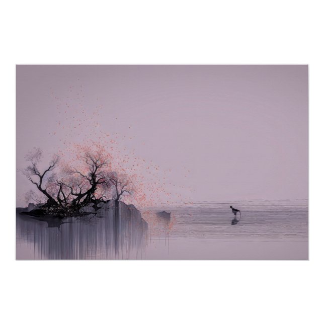 Minimalistische Zen-Landschaft Poster (Vorderseite)