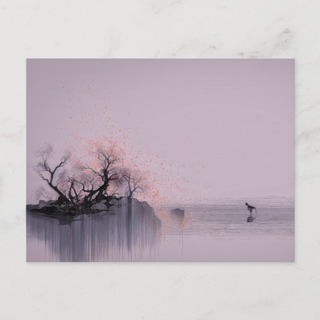 Minimalistische Zen-Landschaft Postkarte (Vorderseite)