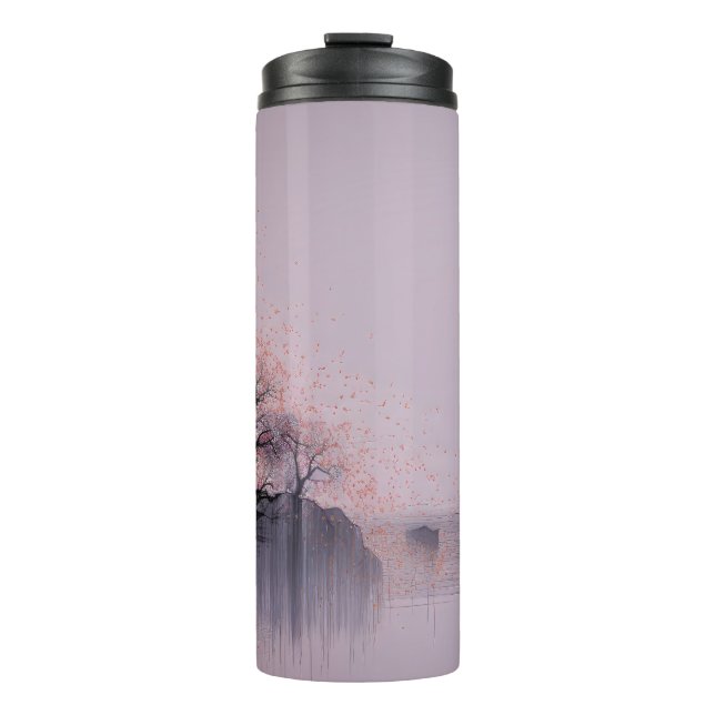 Minimalistische Zen-Landschaft Thermosbecher (Vorderseite)