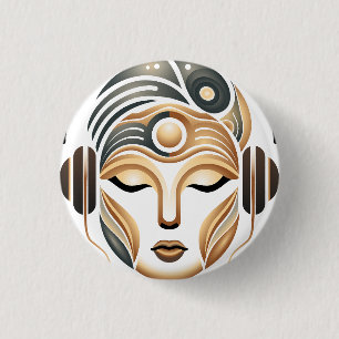 Minimalistische Zen-Musik Göttin Geometrisches Abs Button