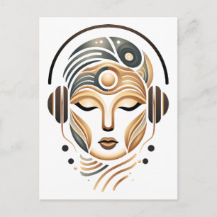 Minimalistische Zen-Musik-Göttin geometrisches Abs Feiertagspostkarte
