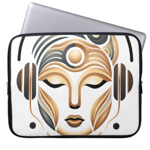 Minimalistische Zen-Musik-Göttin geometrisches Abs Laptopschutzhülle