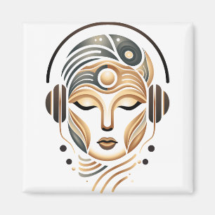 Minimalistische Zen-Musik Göttin Geometrisches Abs Magnet