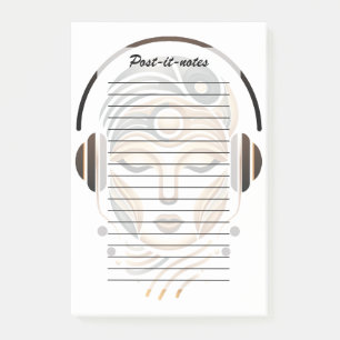 Minimalistische Zen-Musik-Göttin Geometrisches Abs Post-it Klebezettel