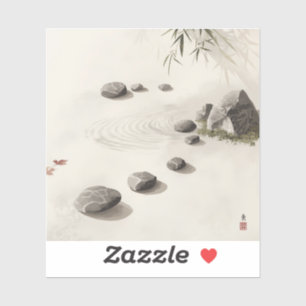 minimalistische Zen-Steingarten-Malerei-Bilder Aufkleber