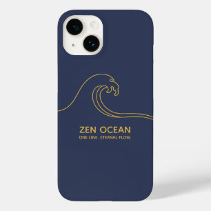 Minimalistische Zen-Welle Abstrakte Ozeanlinie Case-Mate iPhone 14 Hülle