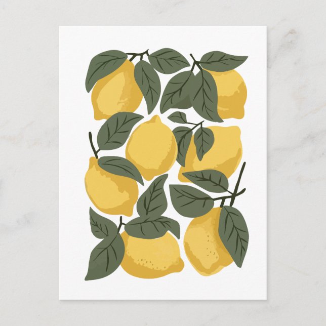 Minimalistische Zitrone Postkarte (Vorderseite)