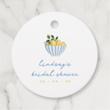 Minimalistische Zitronen Blau-Gelb-Brautparty