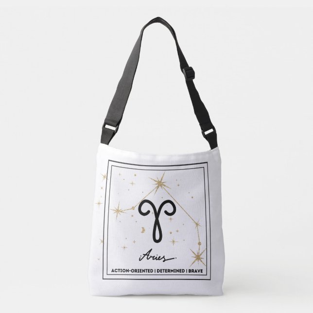 Minimalistische Zodiac Aries Crossbody Tasche (Vorderseite)
